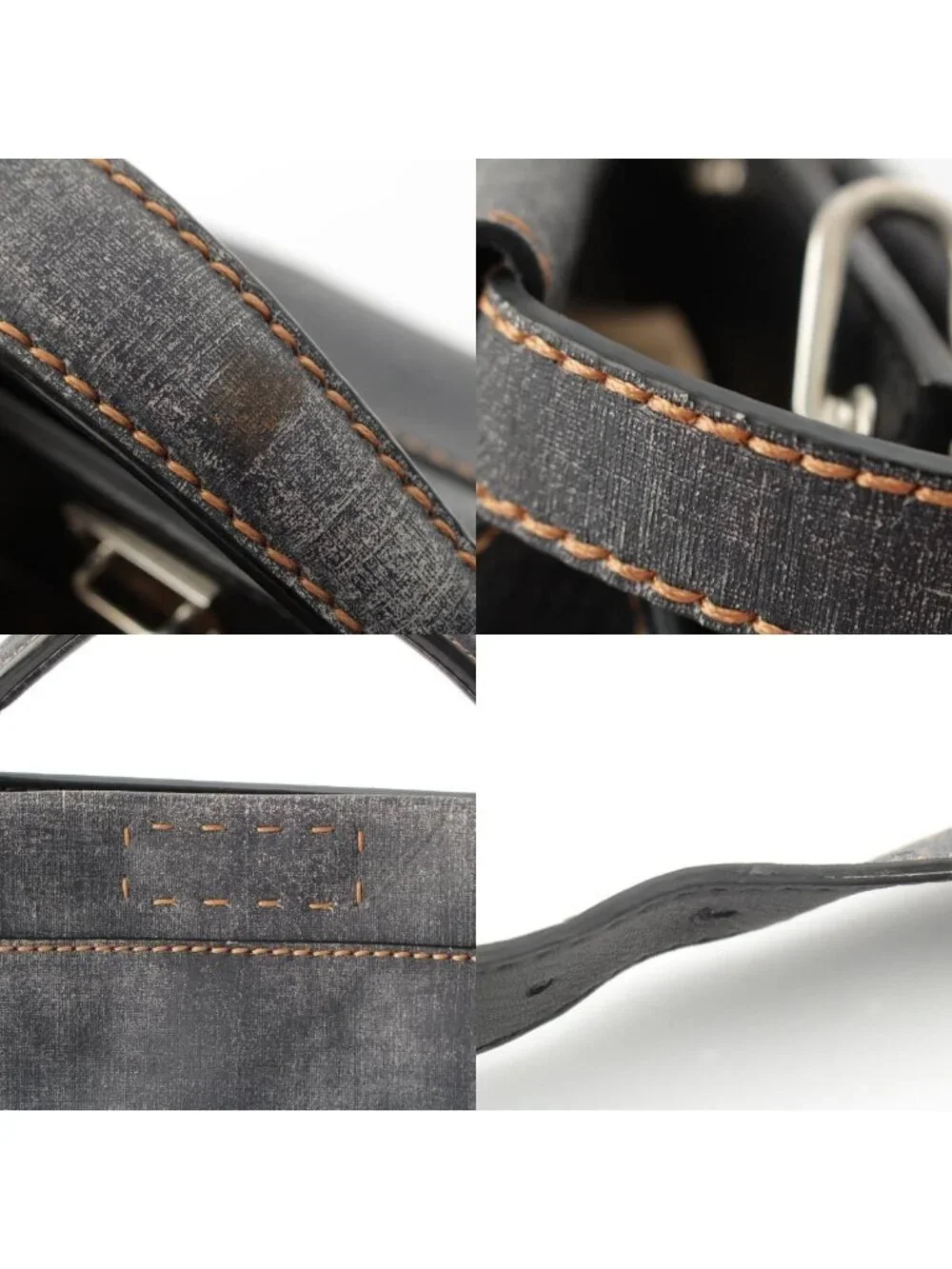 Fendi Peekaboo Leather 2-Way Shoulder Business Bag Indigo
